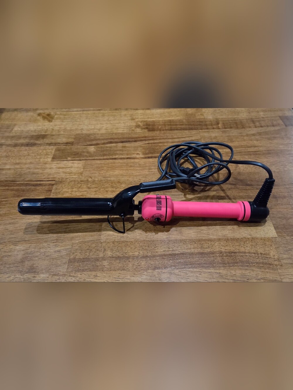 Hot Shot Tools Pink Black Barrel 1" Curling Iron